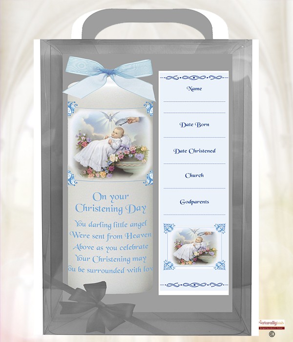 Baby Traditional Blue 6inch Christening Candle