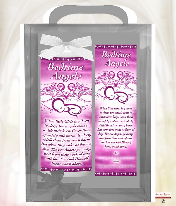 Angel - Bedtime Angel Pink 6inch White Candle