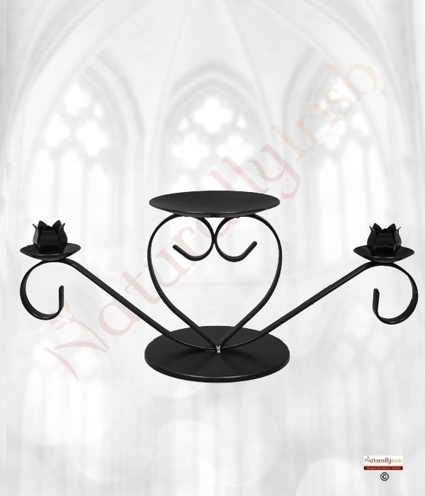 Heart Unity Candle Holder Black