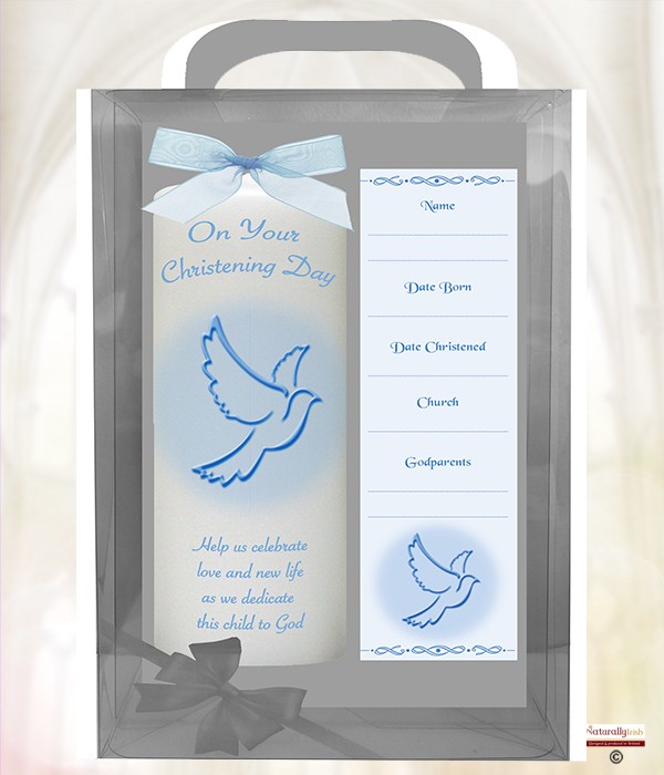 Flying Dove Pink 6inch Christening Candle