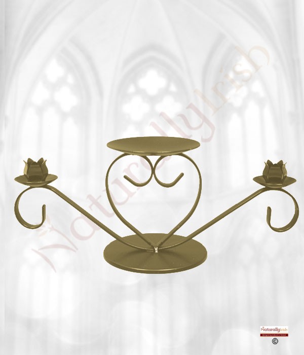 Heart Unity Candle Holder Gold » Naturally Irish