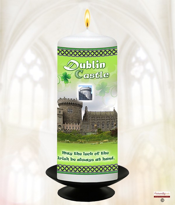 Naturally Irish Irish Castles Dublin 6inch White Candle 985463