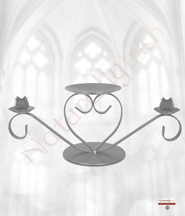 Heart Unity Candle Holder Silver