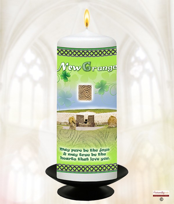 Naturally Irish Irish Destinations NewGrange 6inch White Candle
