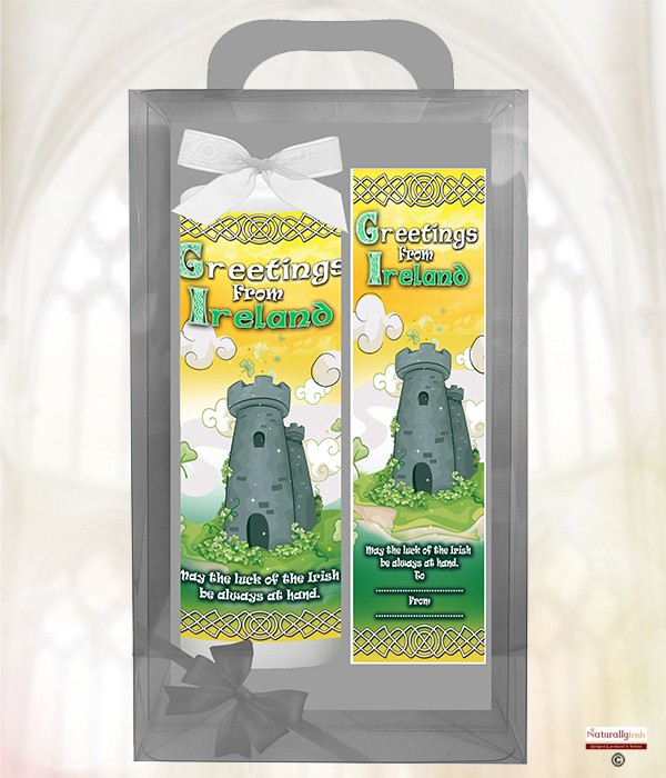 Irish Shamrock - Castle - 9inch White Candle