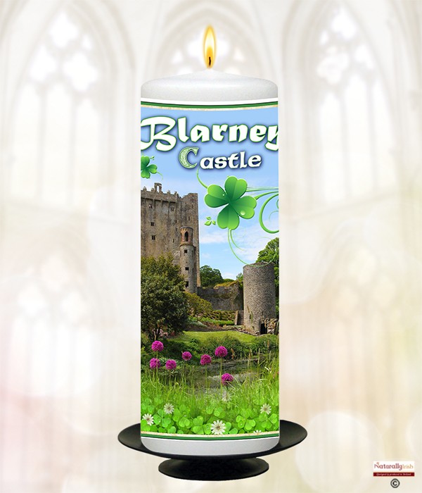Naturally Irish Irish Castles Blarney 9inch White Candle 985531