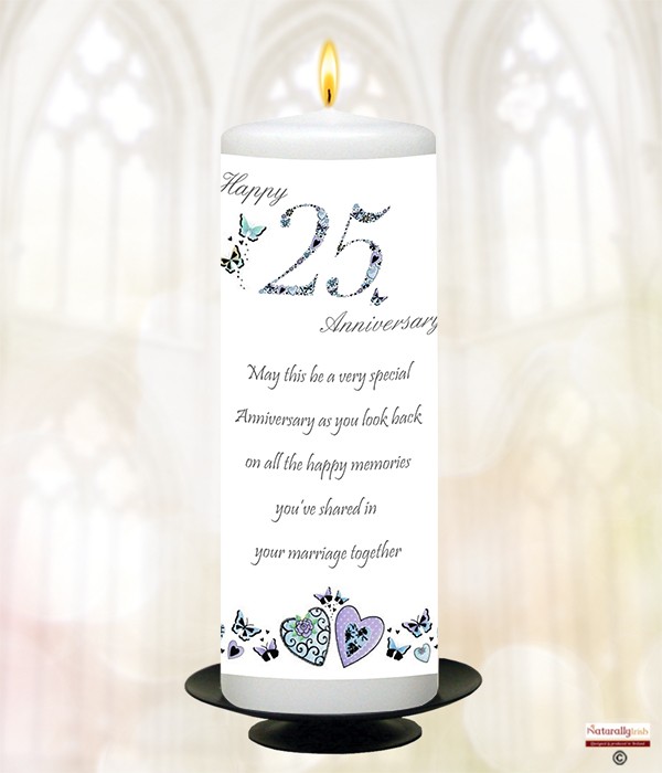 Numbers Happy 25th Anniversary 9inch Candle