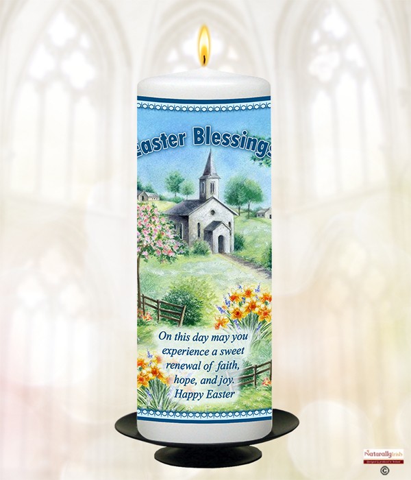 Naturally Irish Easter Blessings Church in Meadow 9inch White