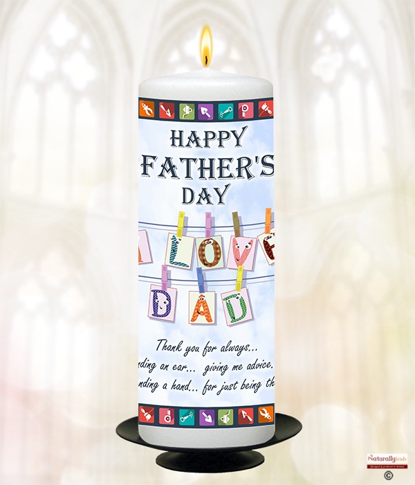 Love Dad Clothes Line Candle