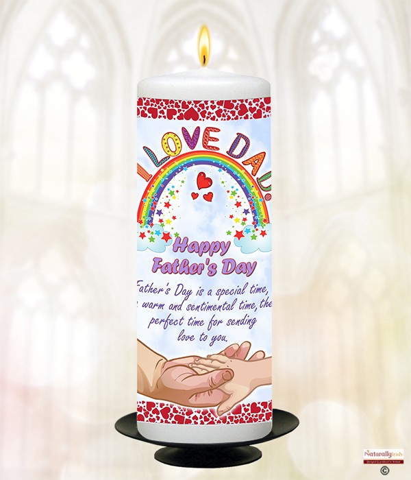 Rainbow & Hands Dad Candle