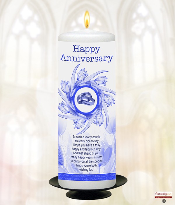 Rings & Tulips Anniversary 9inch Candle