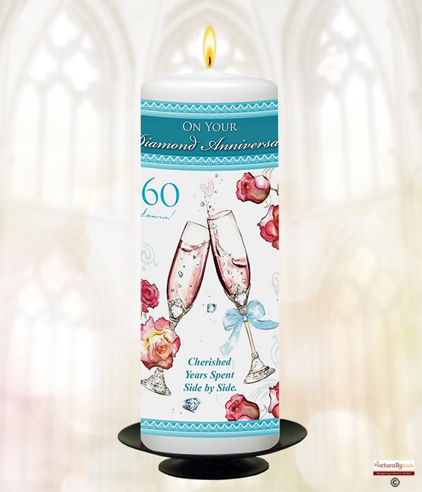 Champers - 60th Anniversary 9inch Candle