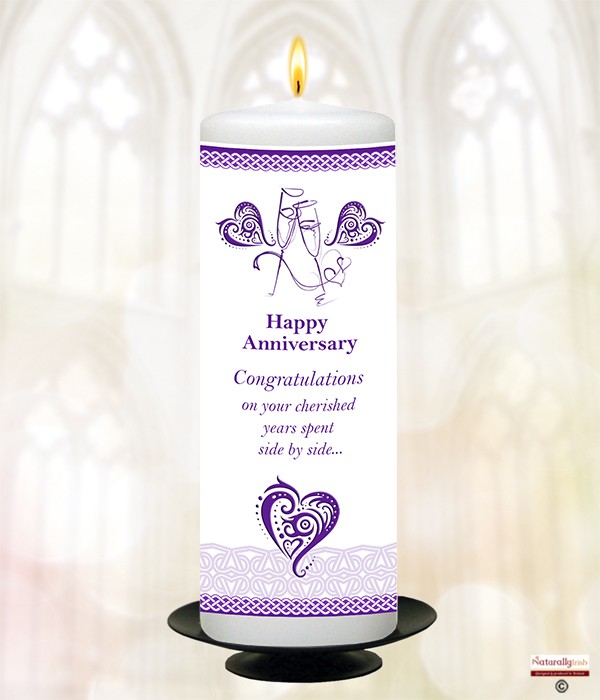 Celtic Numbers Happy Anniversary 9inch Candle