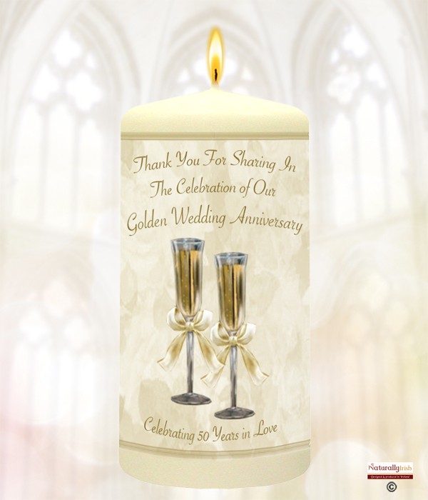 50th Wedding Anniversary Favour - Champagne Glasses