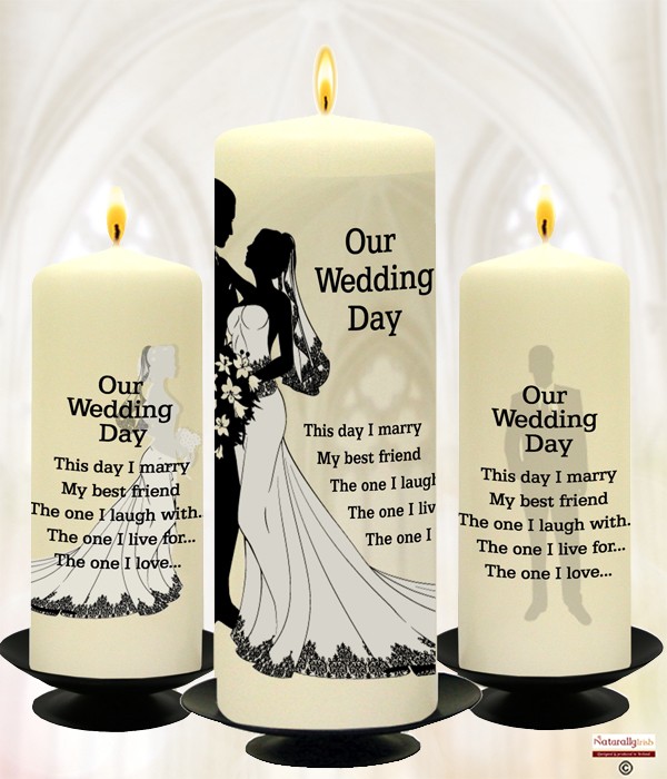 Bride & Groom Wedding Set 9inch & 6inch Pillars