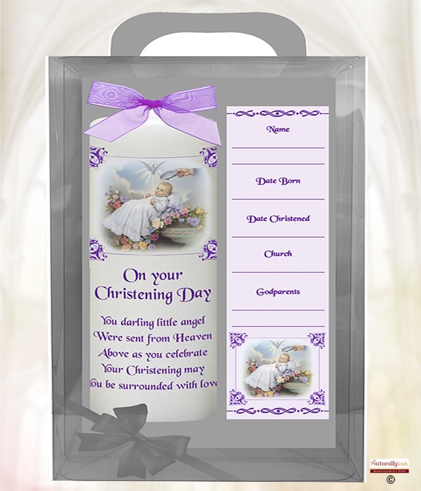 Baby Traditional Purple 6inch Christening Candle