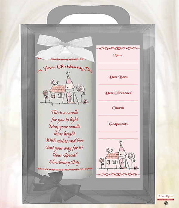 Church Red 6inch Christening Candle