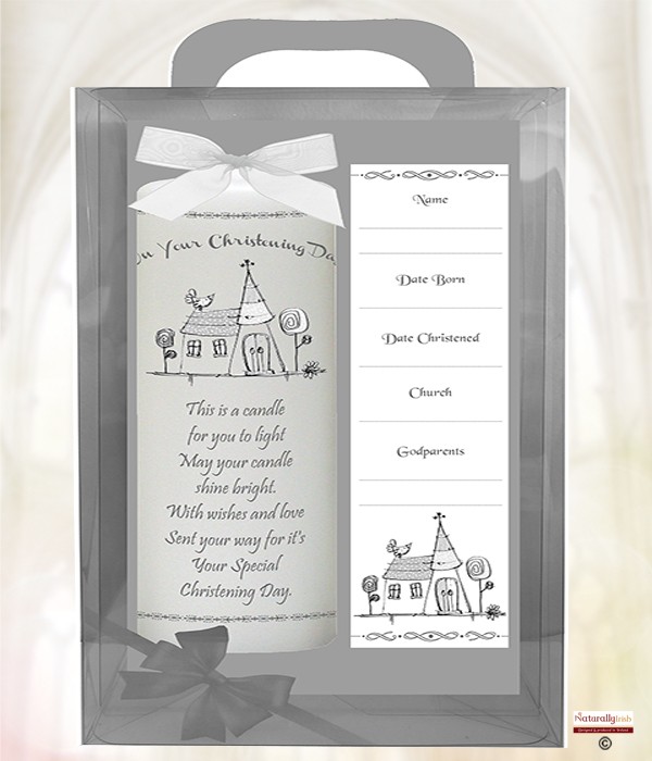 Church Silver 6inch Christening Candle