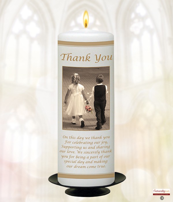 Young Love - Gold Frame 9inch Thank You Candle