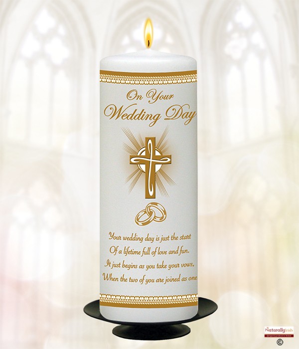 Cross, Rays & Rings 9inch Thank You Candle