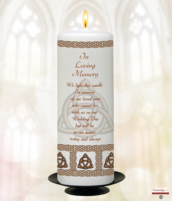 Celtic Trinity Knot Gold 9inch Remembrance Candle