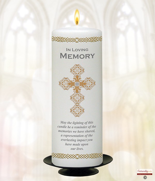 Ornate Cross 9inch Remembrance Candle