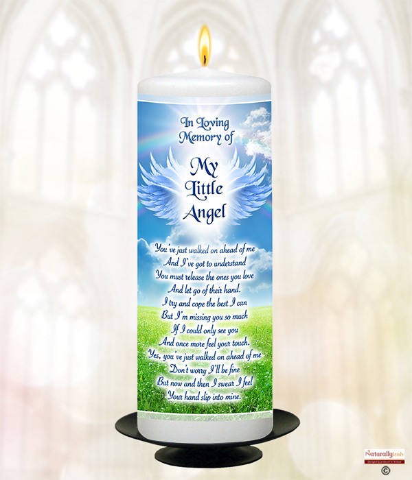 Angel Wings Blue Remembrance Candle