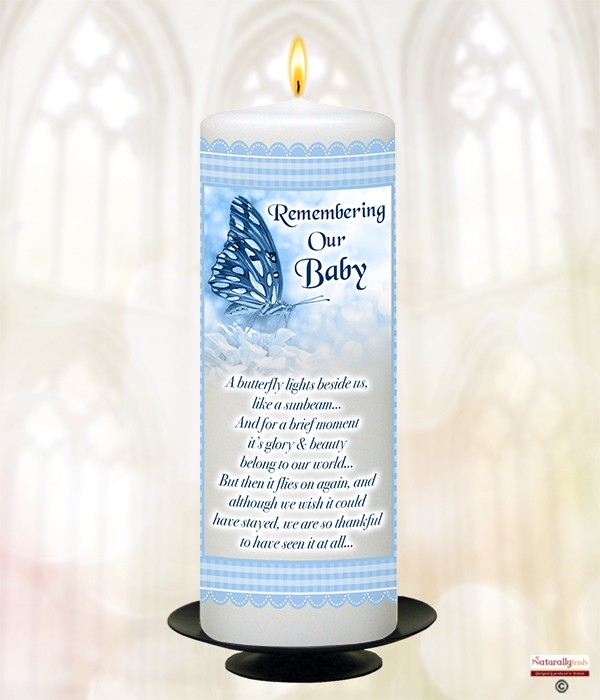 Butterfly Blue Remembrance Candle