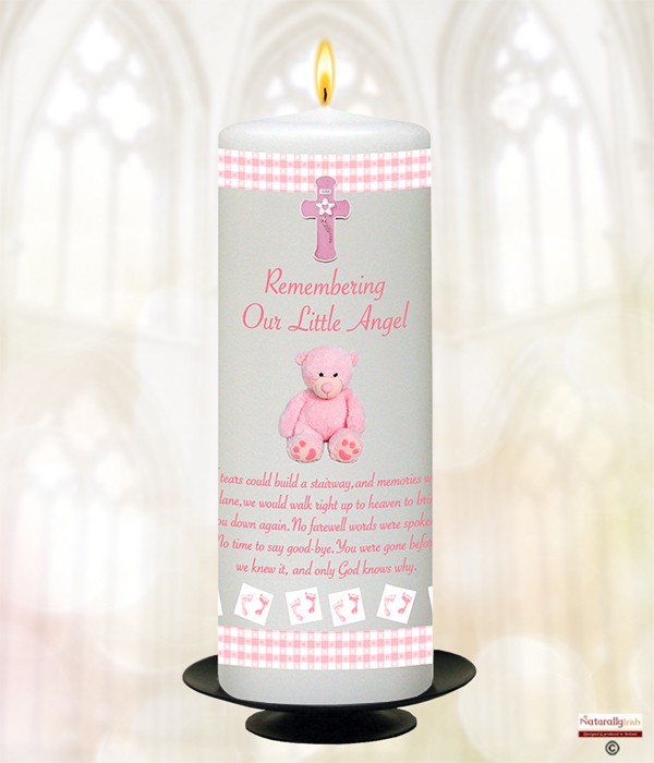 Bear Pink Remembrance Candle