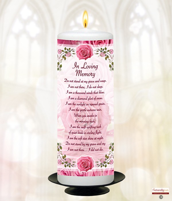 Roses Pink Remembrance Candle
