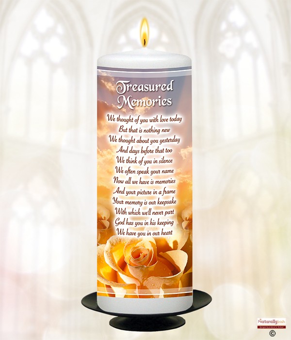 Roses Teasured Memories Remembrance Candle