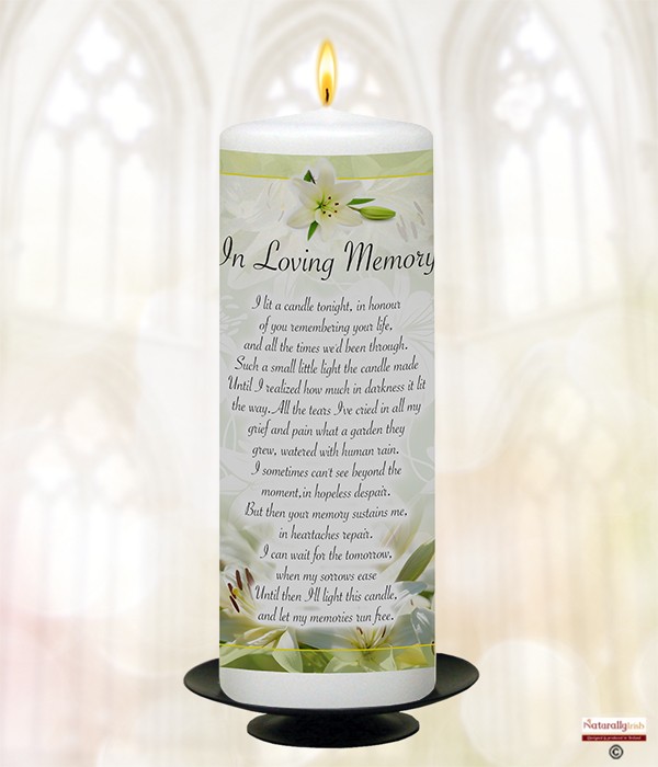 Lily Border Remembering You Remembrance Candle