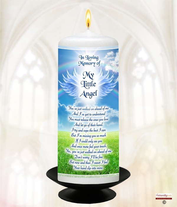 Angel Wings Blue Remembrance Candle 6inch