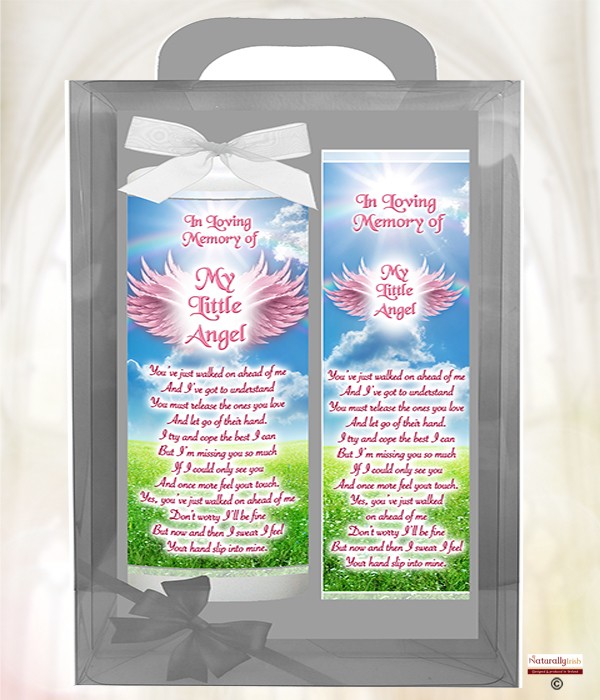 Angel Wings Pink Remembrance Candle 6inch