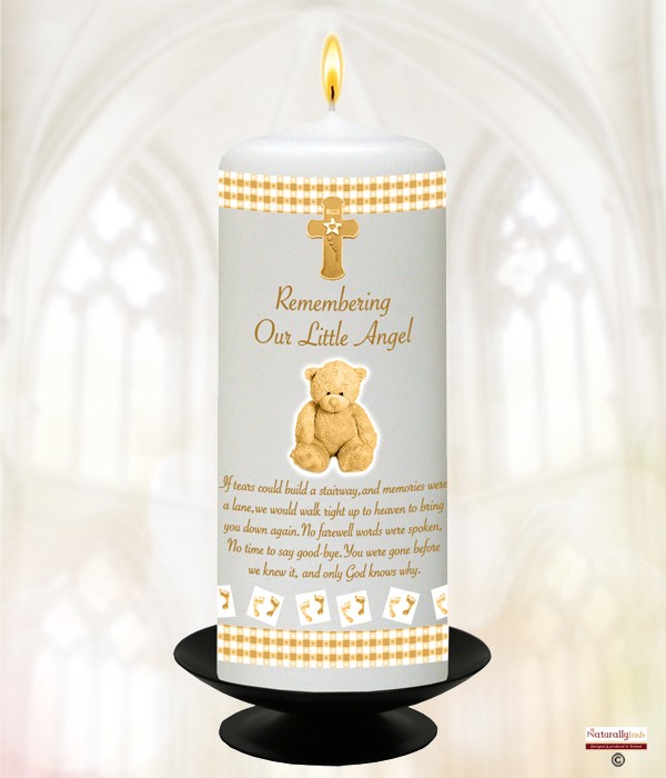 Bear Golden Remembrance Candle 6inch
