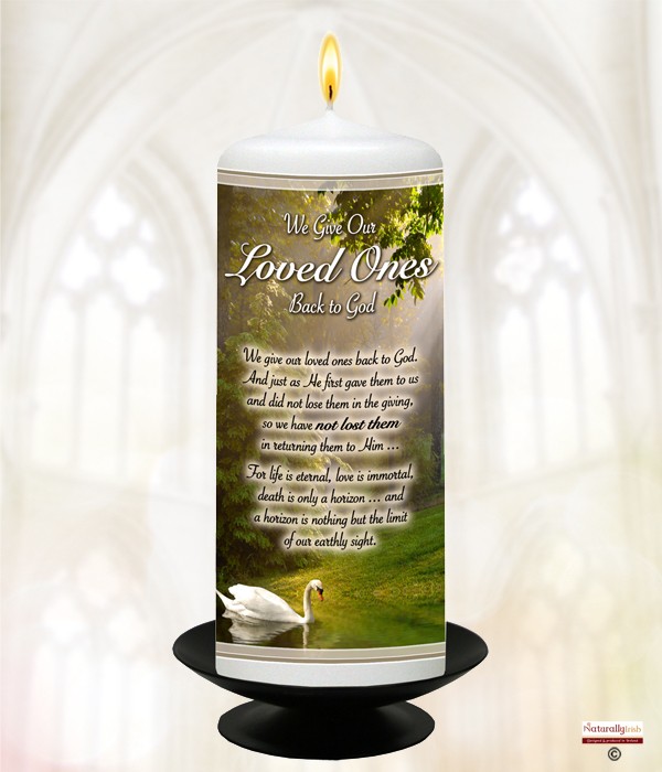 Swan Loved Ones Remembrance Candle 6inch