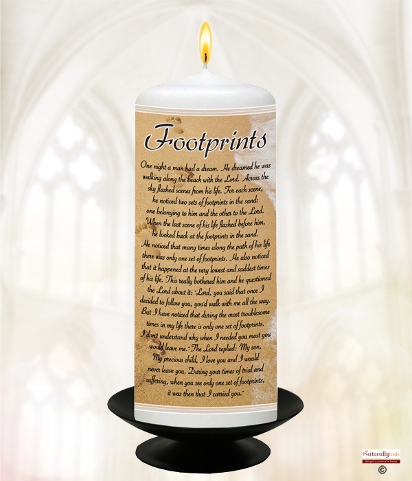 Footprints Remembrance Candle 6inch