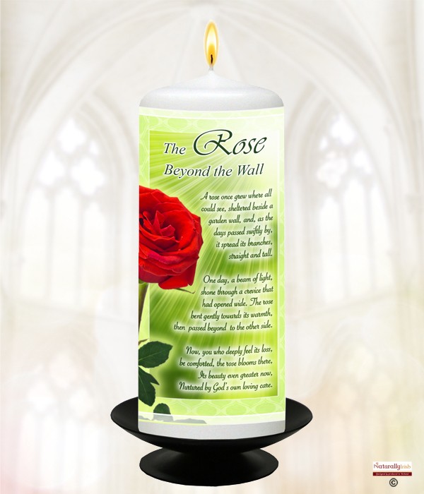 Rose Beyond the Wall Remembrance Candle 6inch