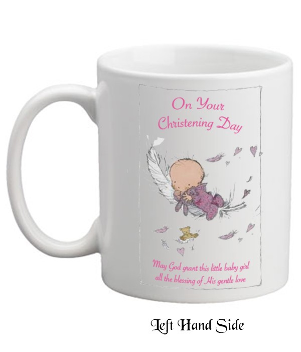 Feather Baby Girl Personalised Mug