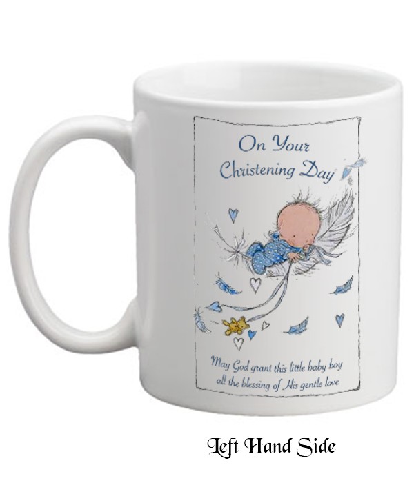 Feather Baby Boy Personalised Mug