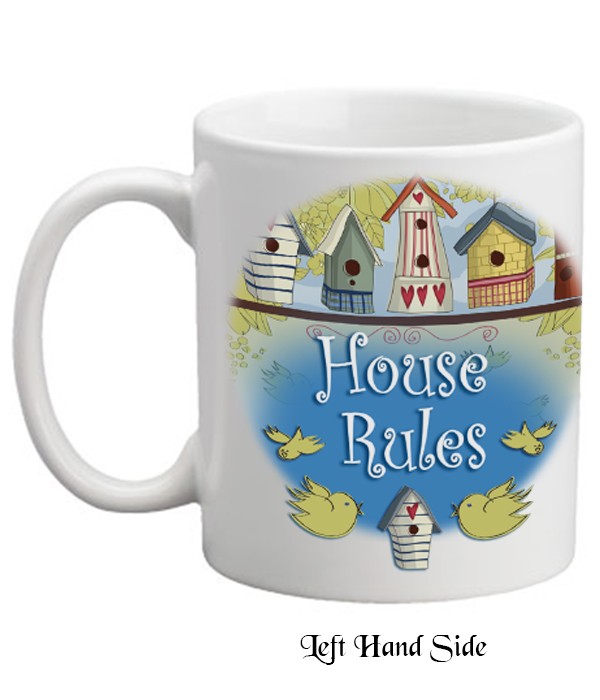 House Rules - Bird Houses Personalised Mug