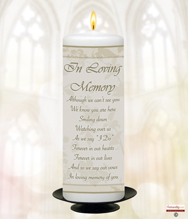 Cream Flower Frame 9inch Remembrance Candle
