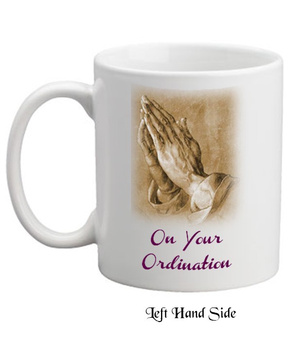 Praying Hands Ordination Personalised Mug