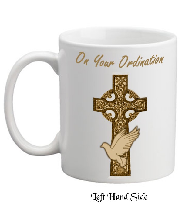 Cross & Dove Ordination Personalised Mug