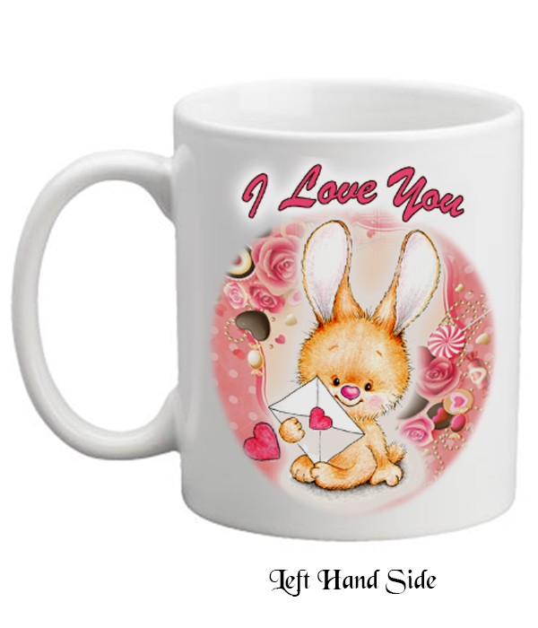 Valentines Bunny Love Letter Personalised Mug