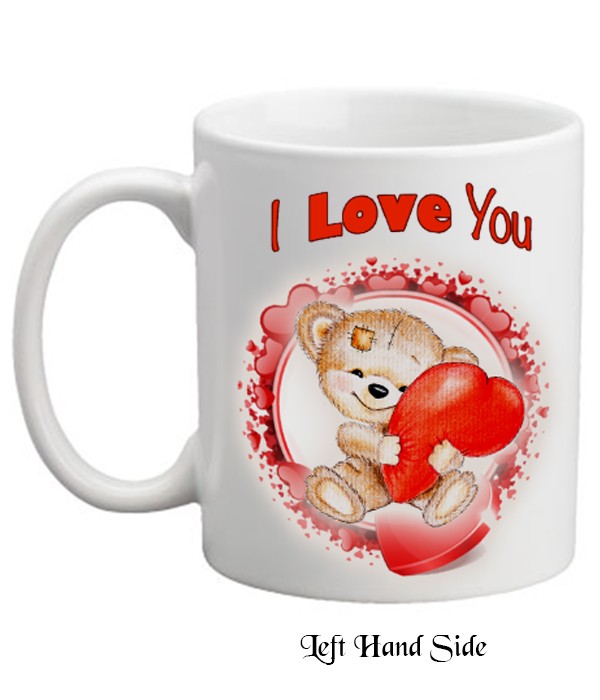 Valentines Teddy & Heart Personalised Mug