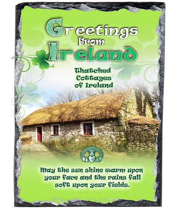 Greetings from Ireland Cottage Slate & Plate