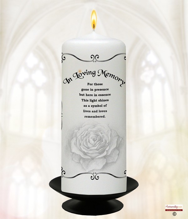 Silver Rose Wedding Remembrance Candle