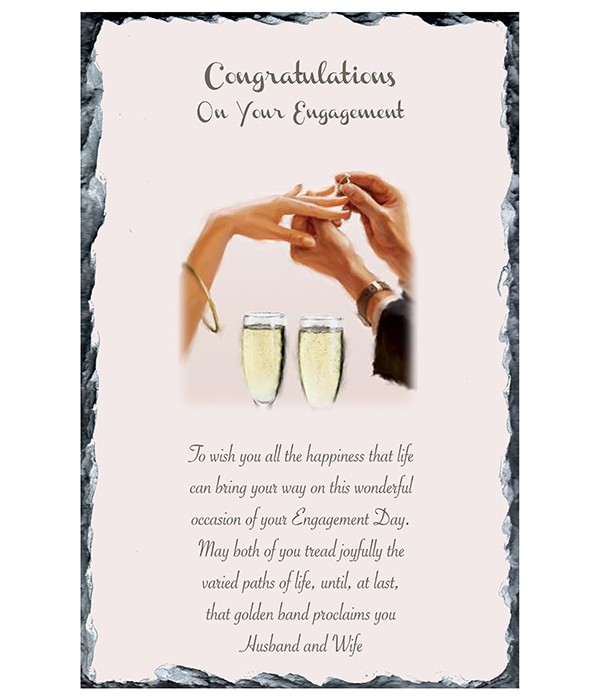 Engagement Ring & Champagne Slate & Plate