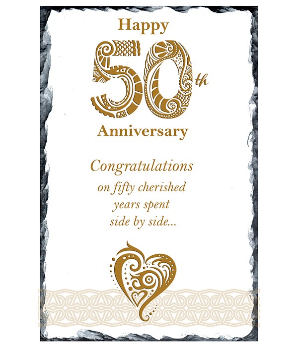 Anniversary Celtic 50th Slate & Plate